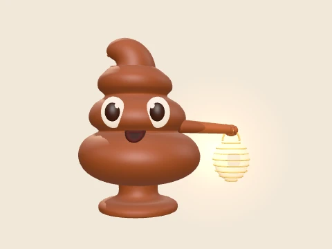 Companion holding a paper lantern in his hand